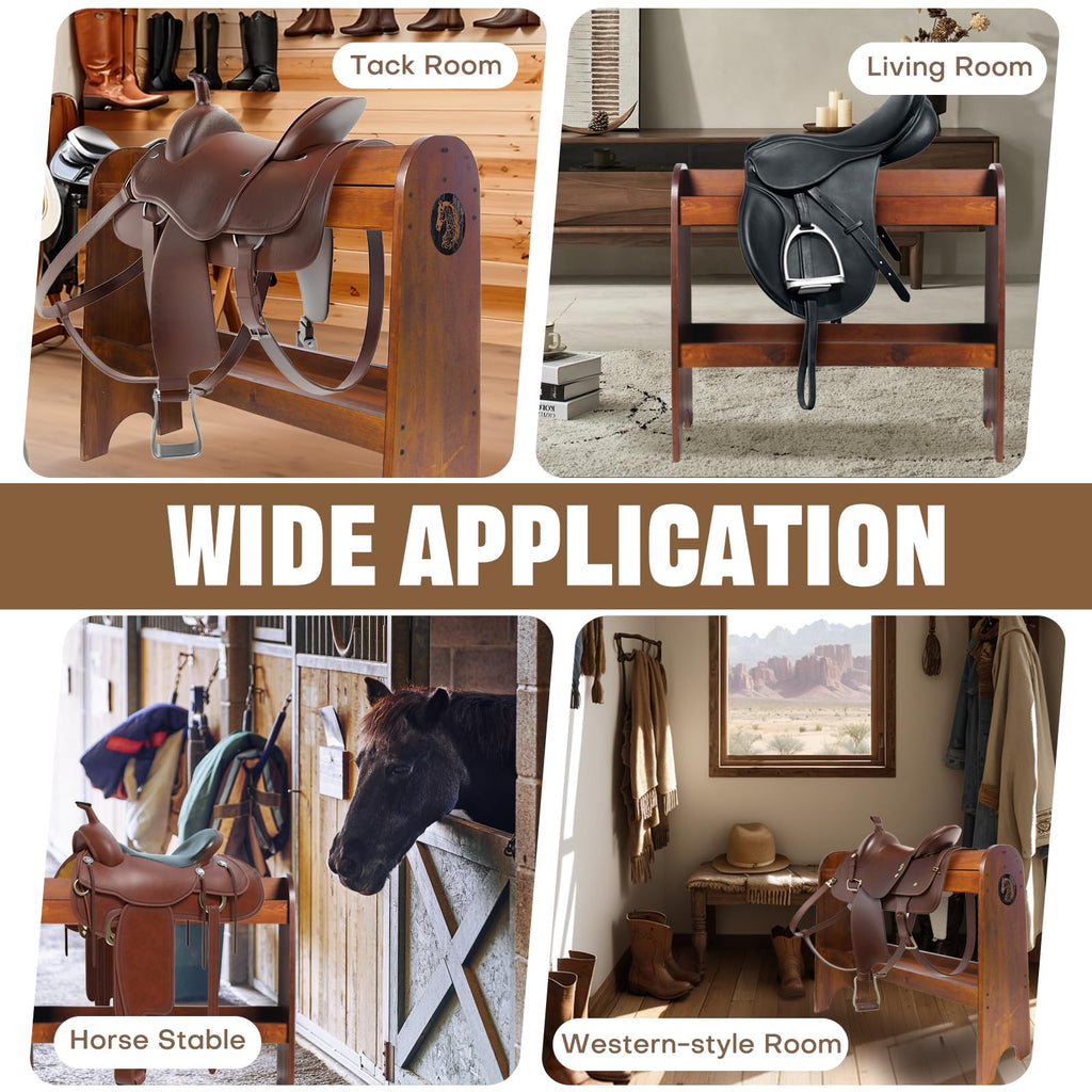 Solid Wood Saddle Rack L9586