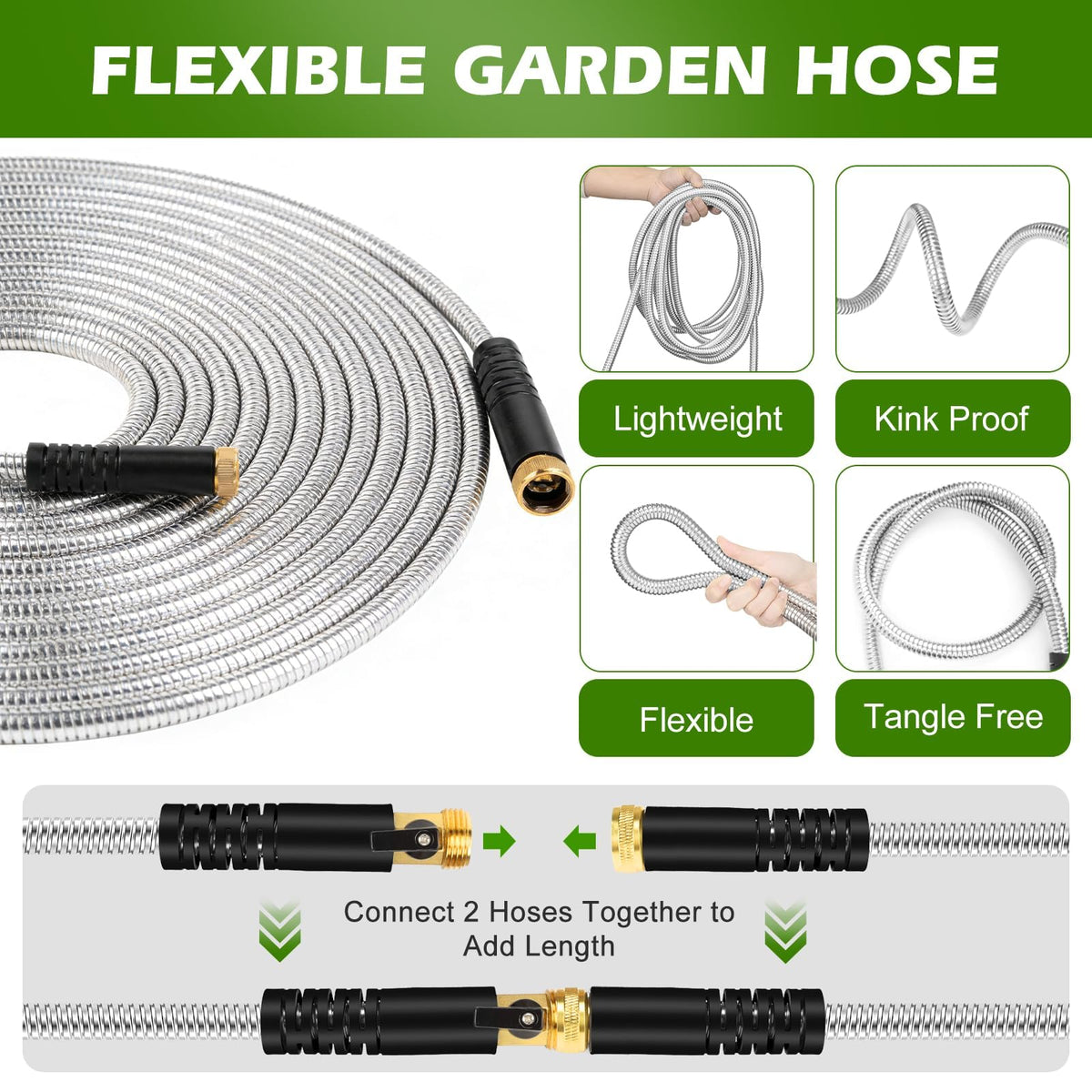100 ft Stainless Steel Heavy Duty Garden Hose V9901