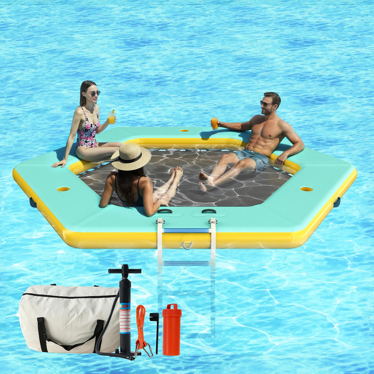 10 FT Hexagon Inflatable Water Hammock E28360