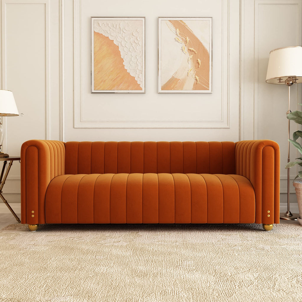 Velvet Sofa Set with Gold Metal Legs K416816