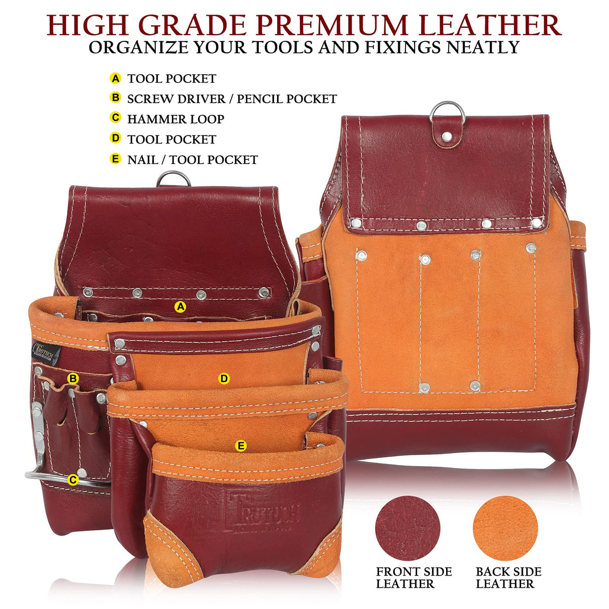 Maroon Leather Tool Belt W34702