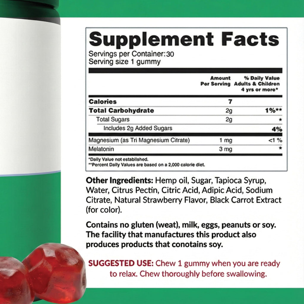 Strawberry Hemp Gummies 60 Count E83675