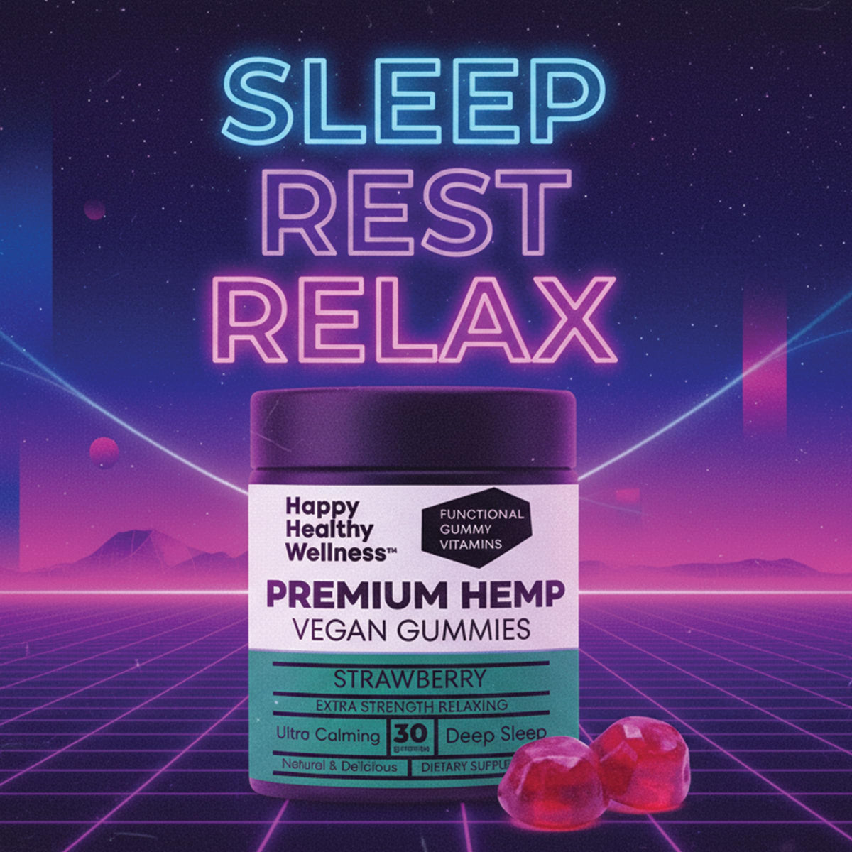 Strawberry Hemp Gummies 60 Count E83675