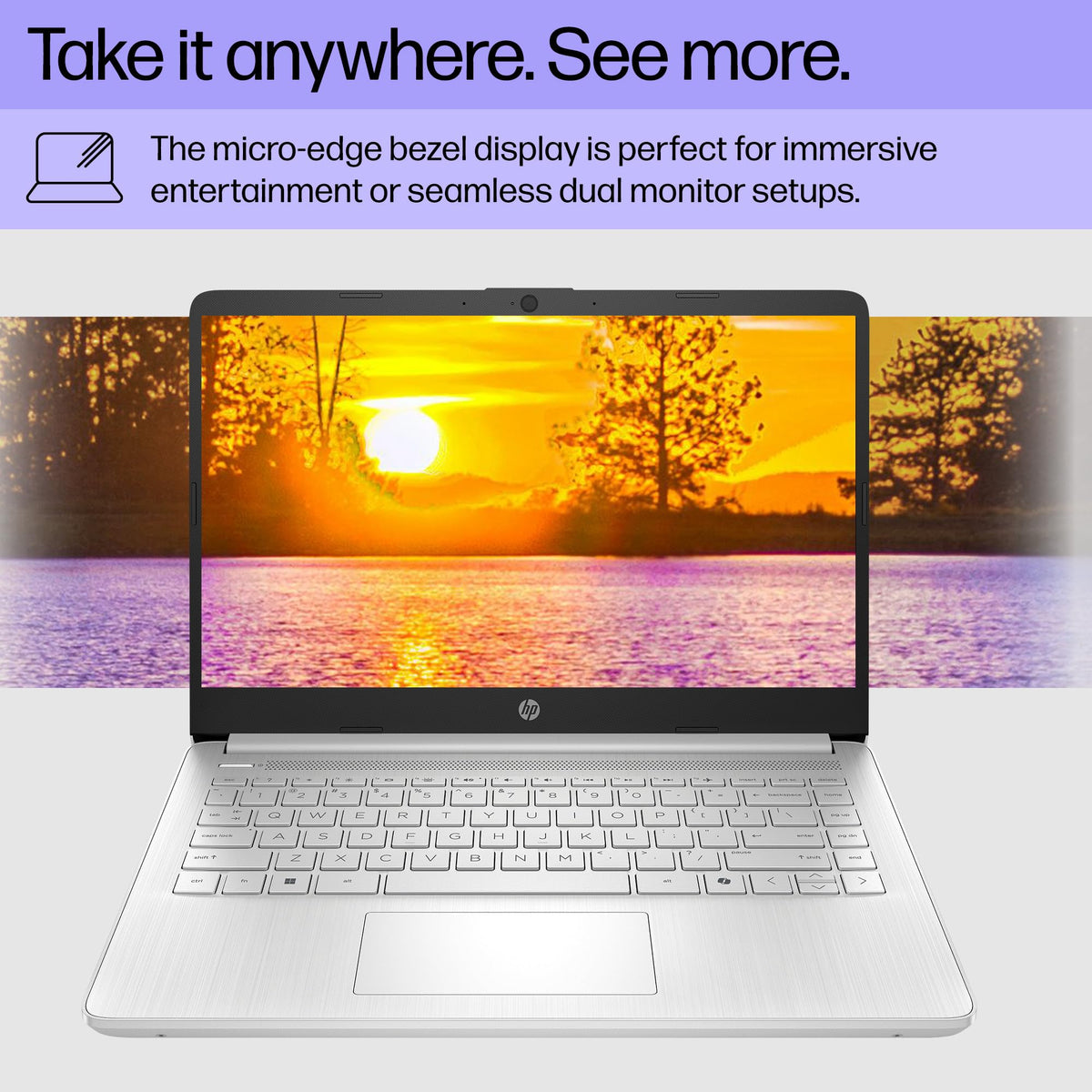 14 inch Laptop, Intel Celeron N4500, 4 GB RAM, 64 GB eMMC, Natural Silver C49824