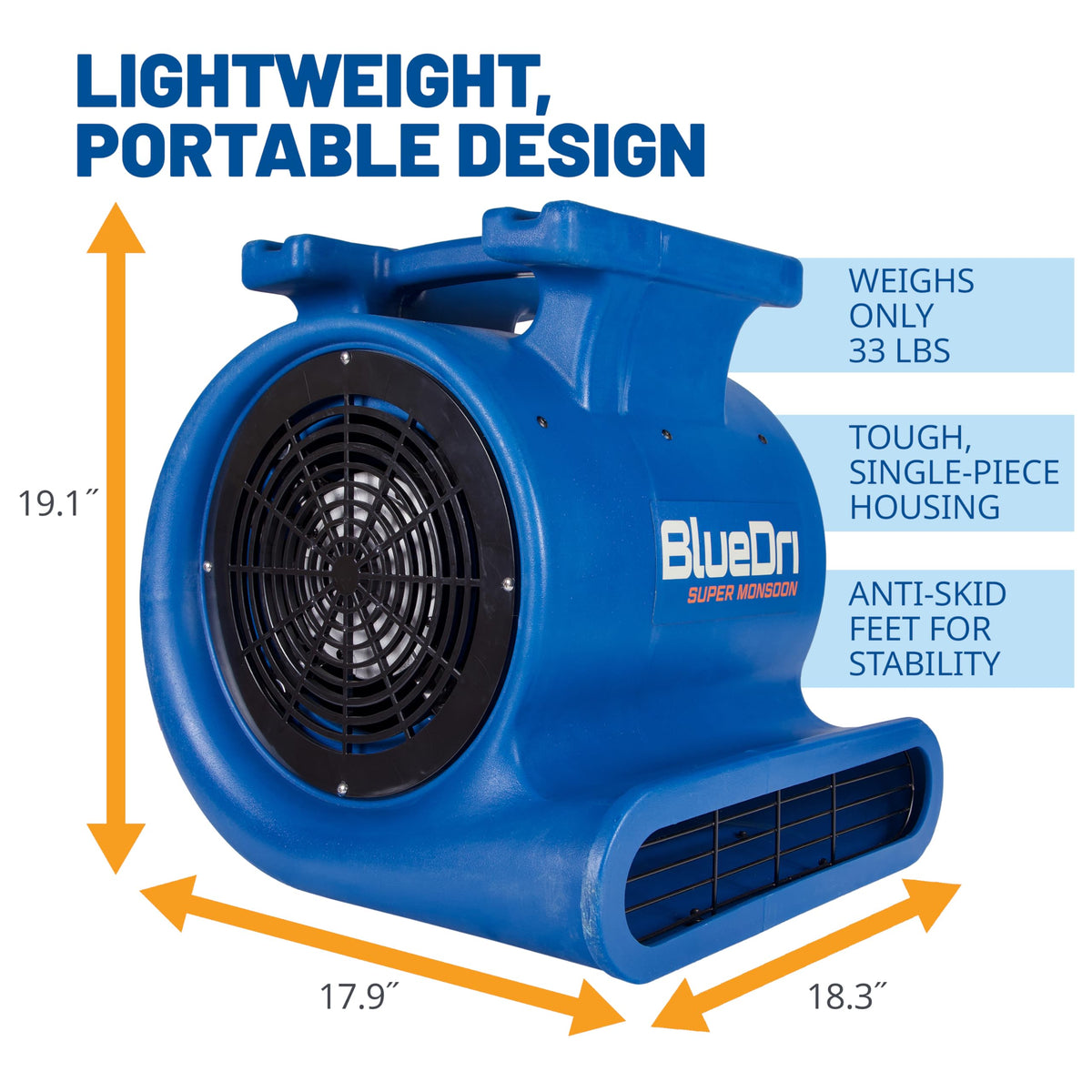 1 HP 4050 CFM Air Mover Blower Fan J9987