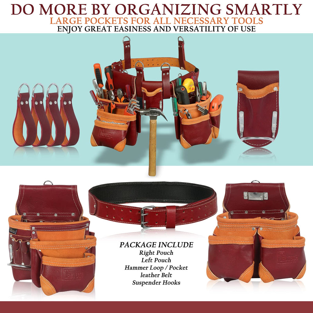 Maroon Leather Tool Belt W34702