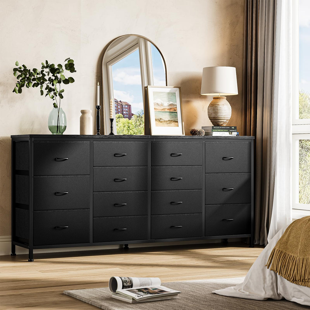 Black 14 Drawer Dresser TV Stand L829351