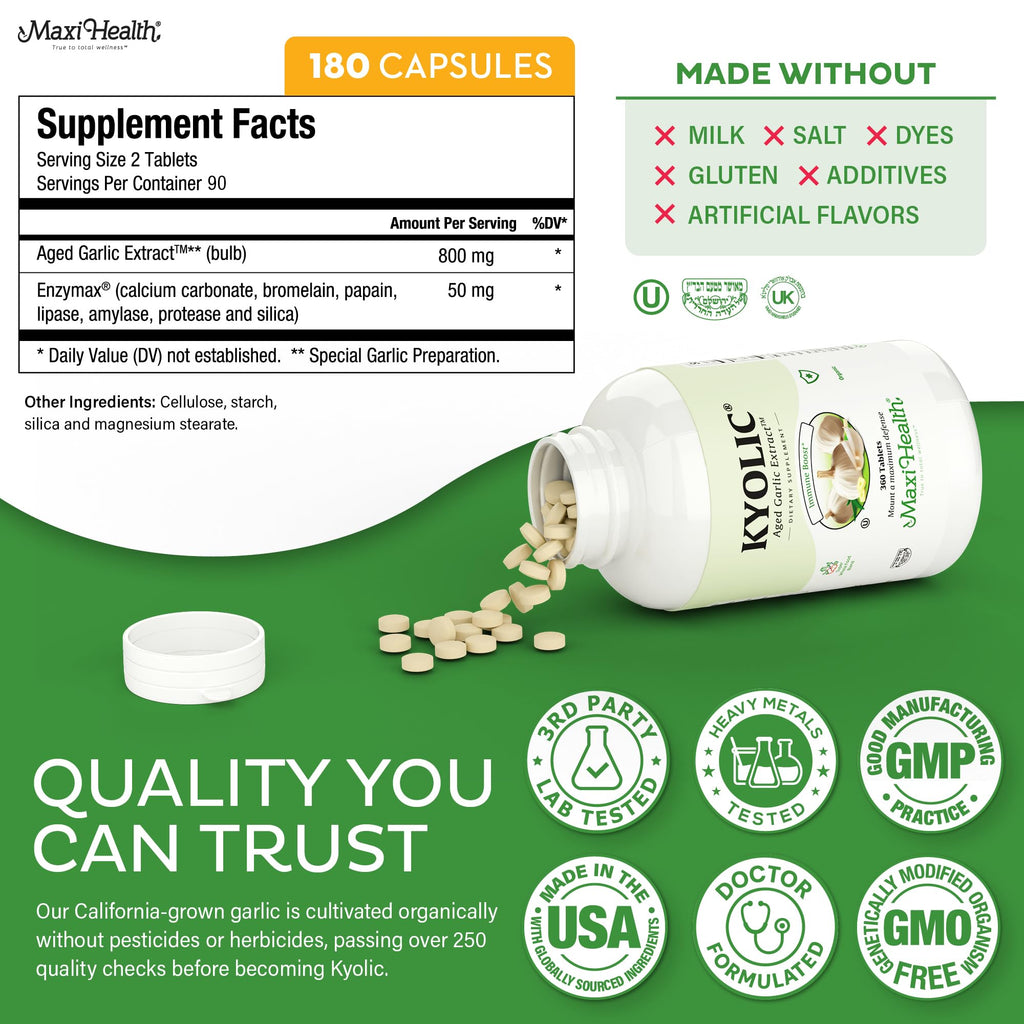 Aged Garlic Extract Supplement 180 Count S21154