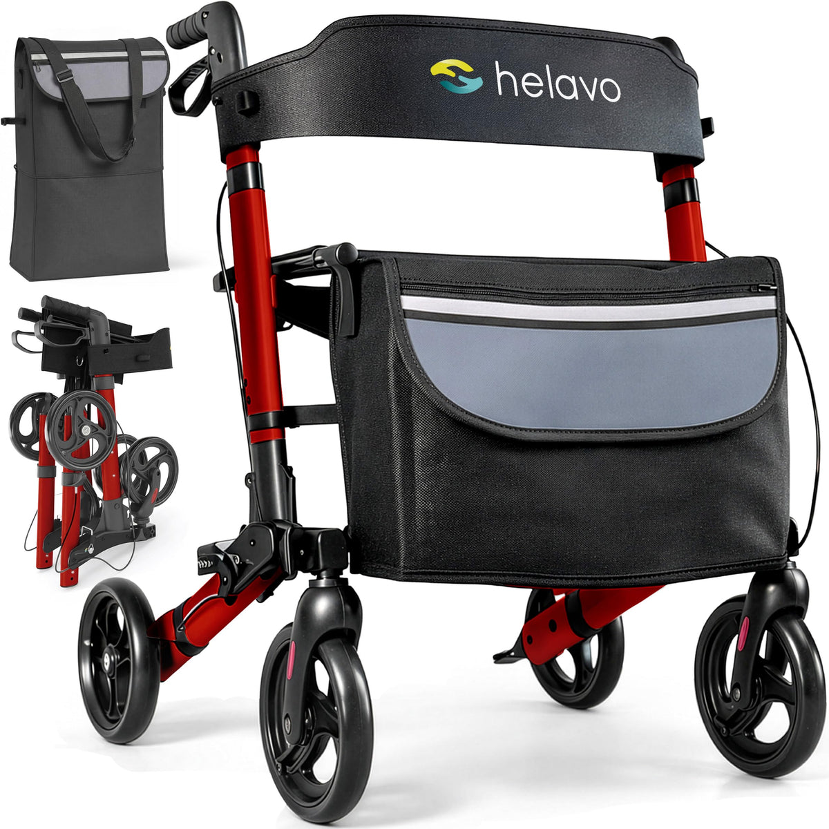 Foldable Lightweight Rollator Walker with Seat G474018