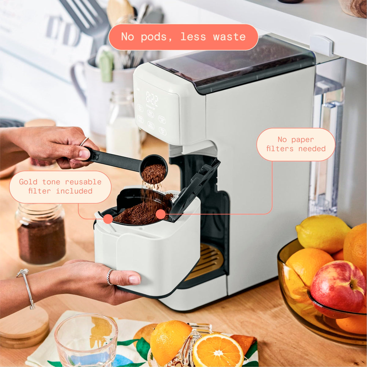 Single Serve Coffee Maker with Burr Grinder T2187