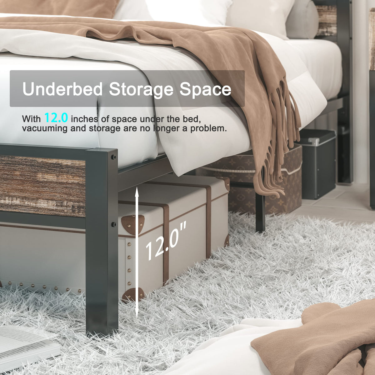 California King Bed Frame with Headboard F63544