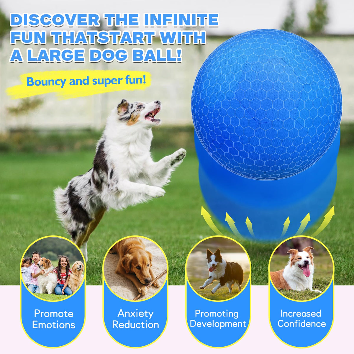 25" Waterproof Durable Dual-Layer Herding Ball for Dogs and Horses (Blue) R771
