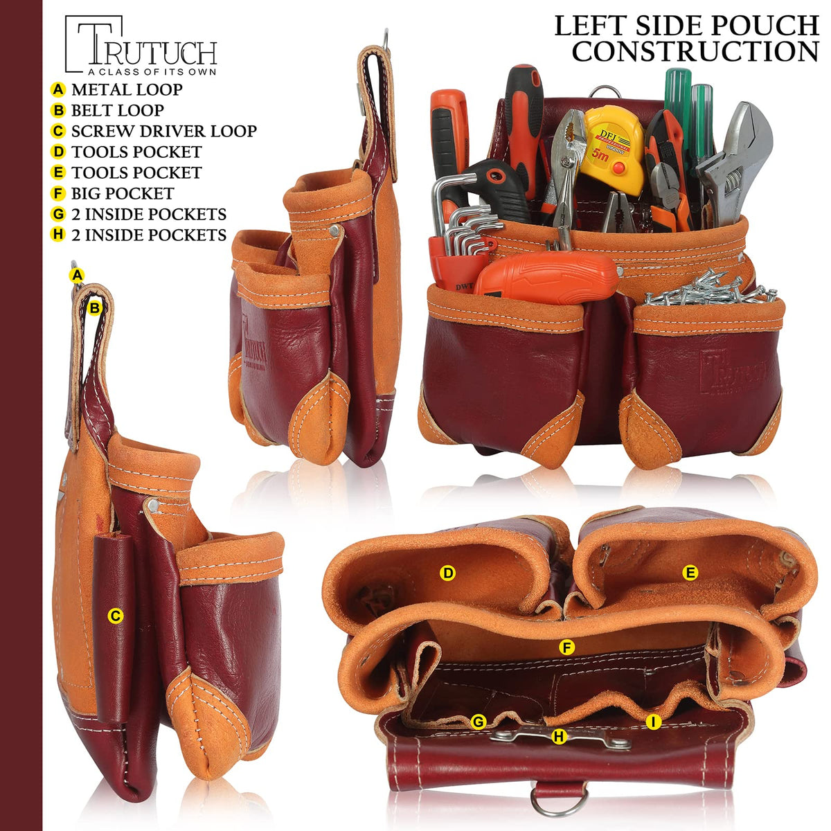 Maroon Leather Tool Belt W34702