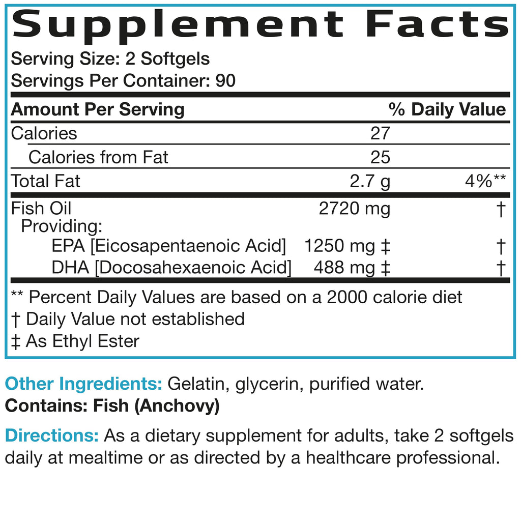 Omega-3 Fish Oil 2720 mg 180 Softgels D671