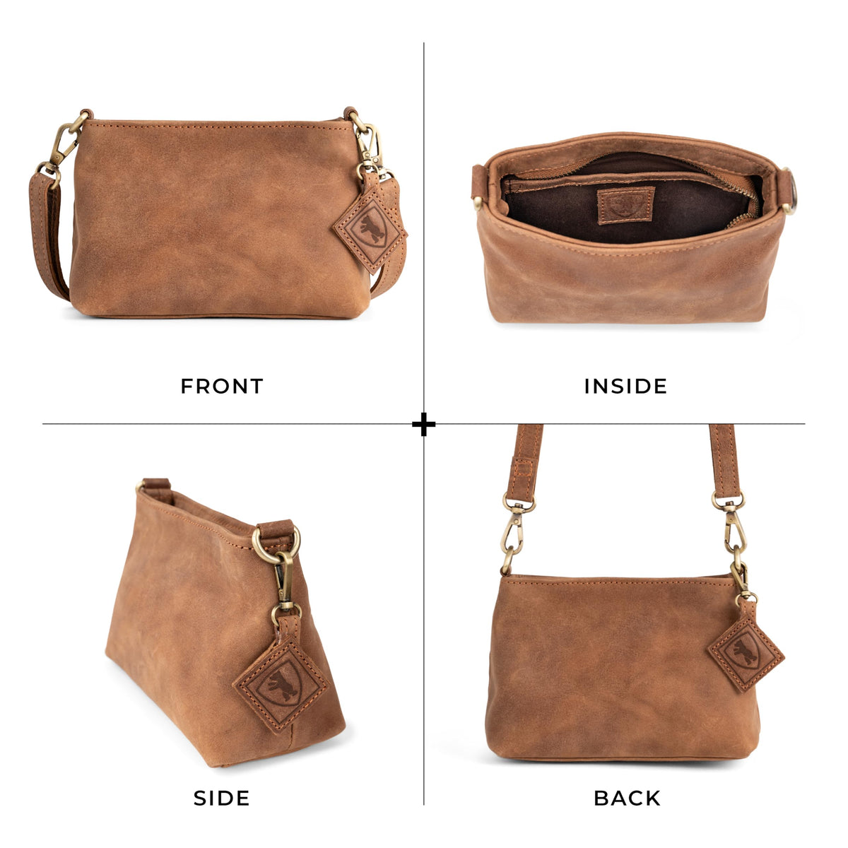 Full Grain Leather Crossbody Purse U30136
