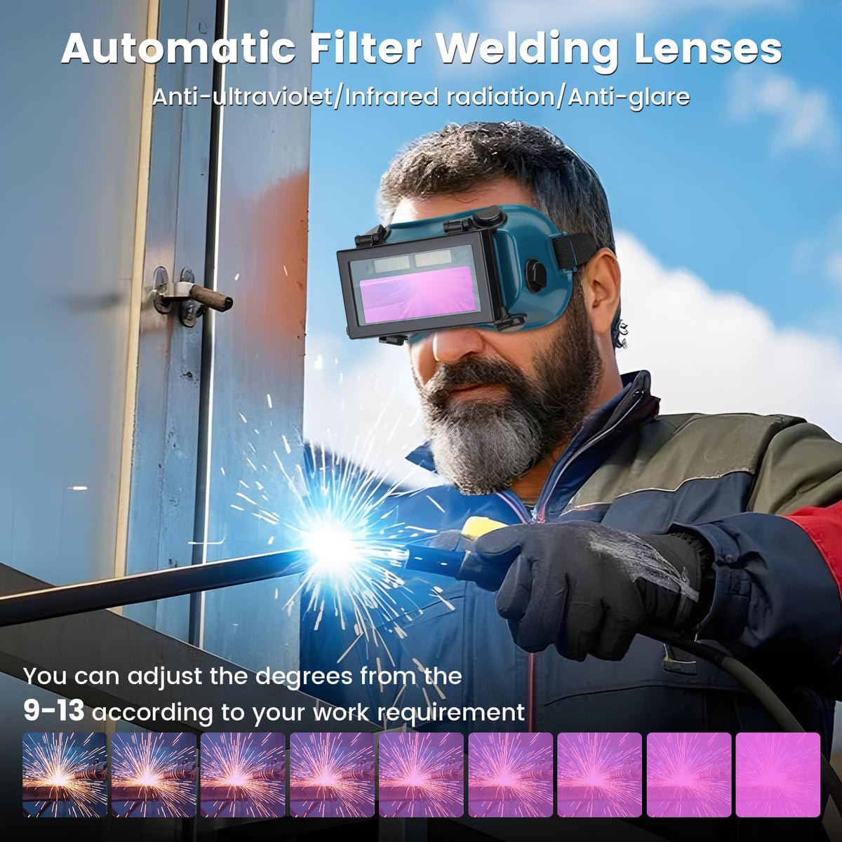 Auto-Darkening Welding Goggles with Flip-Up Lens Z636494