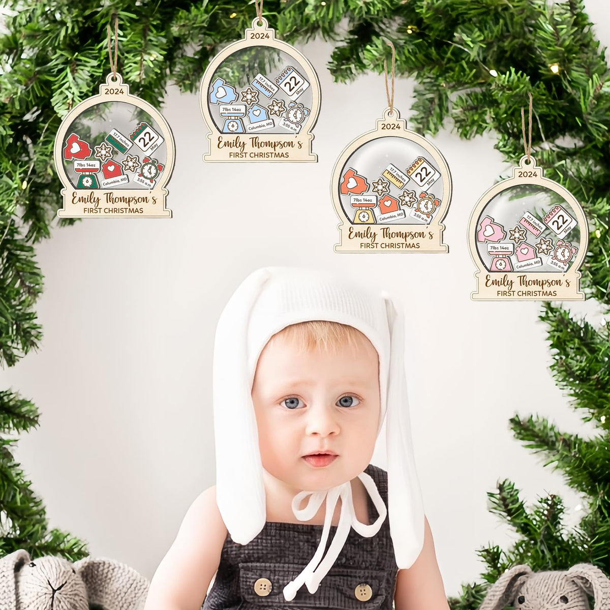 Baby's First Christmas Ornament 2026 Spherical W25704