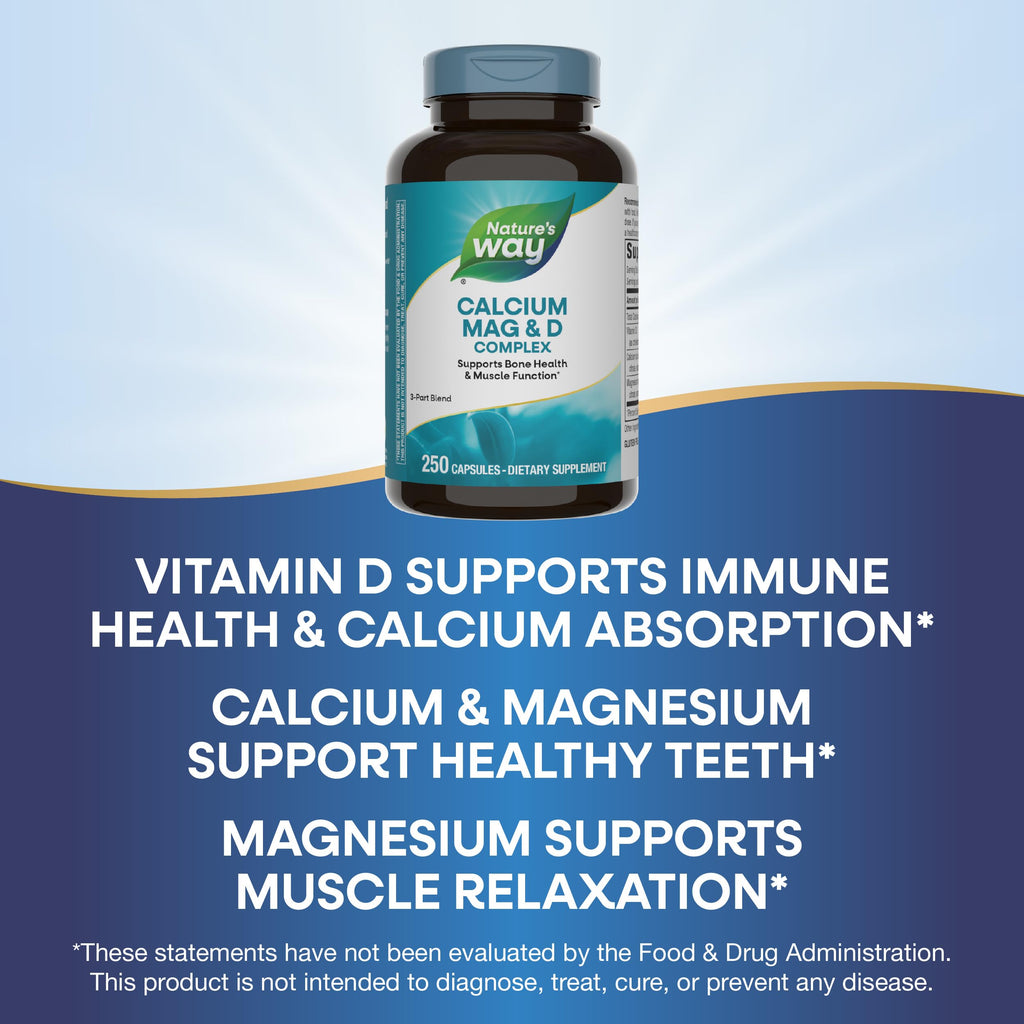 Calcium Magnesium & Vitamin D3 250 Capsules 2 Pack B1436