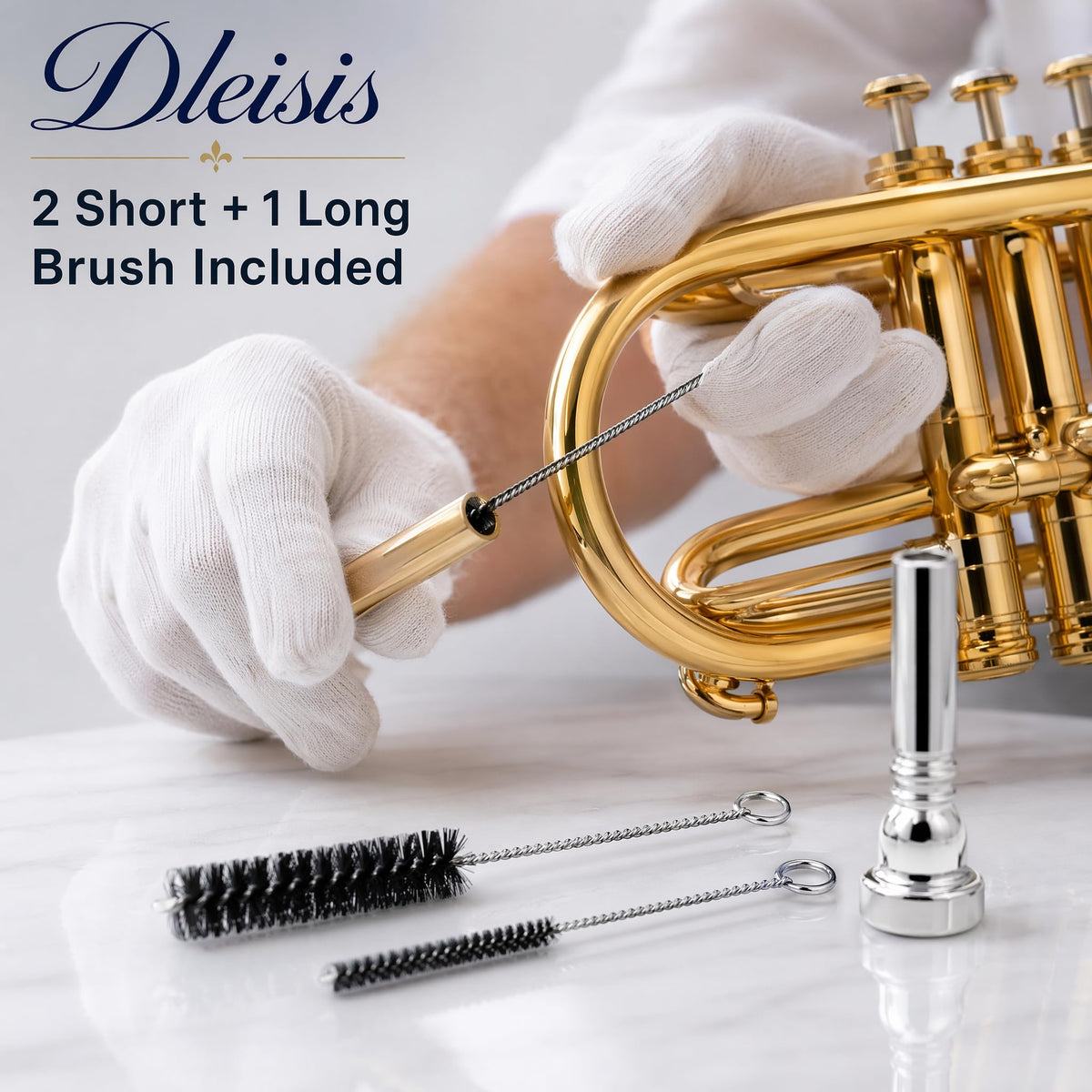 Bb Trumpet Brass Instrument with 7C Mouthpiece, Hard Case, Cleaning Kit R800