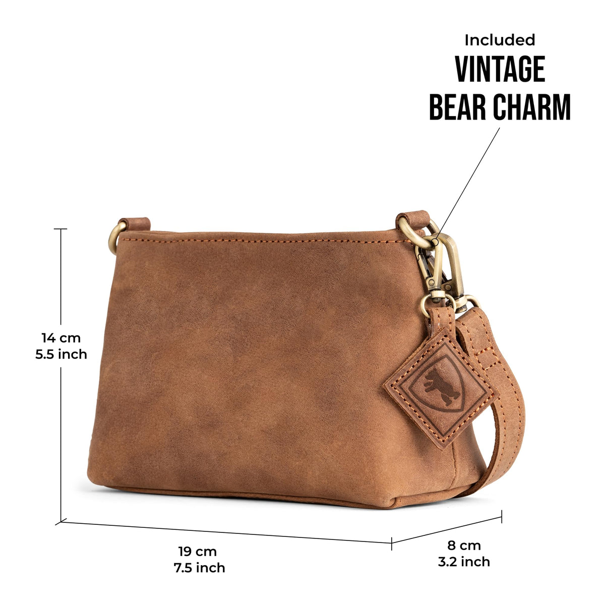 Full Grain Leather Crossbody Purse U30136