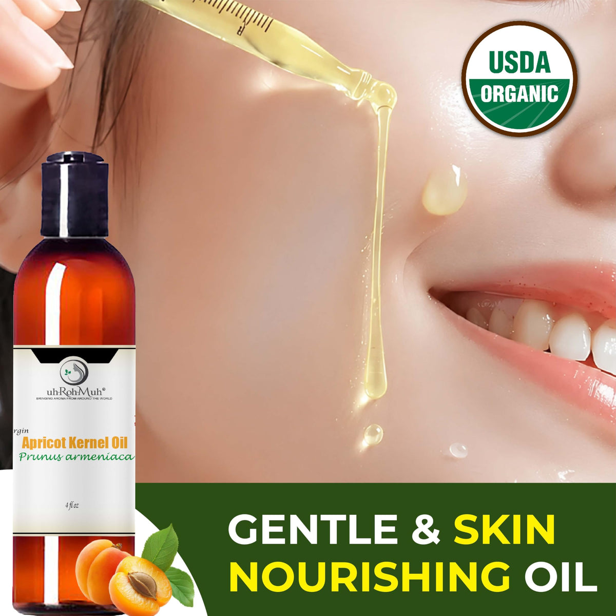 Cold Pressed Apricot Kernel Carrier Oil 4 Fl Oz B928350