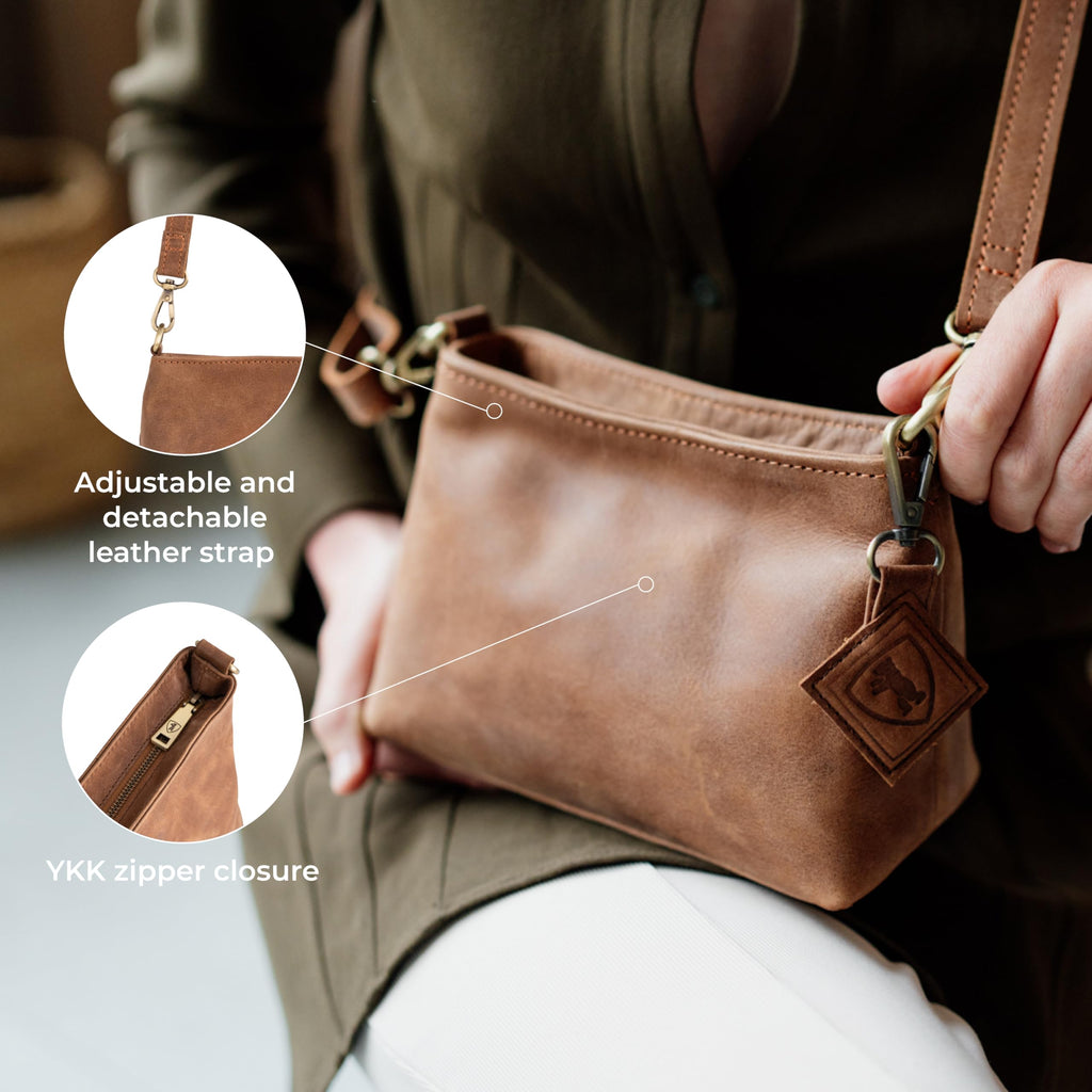 Full Grain Leather Crossbody Purse U30136