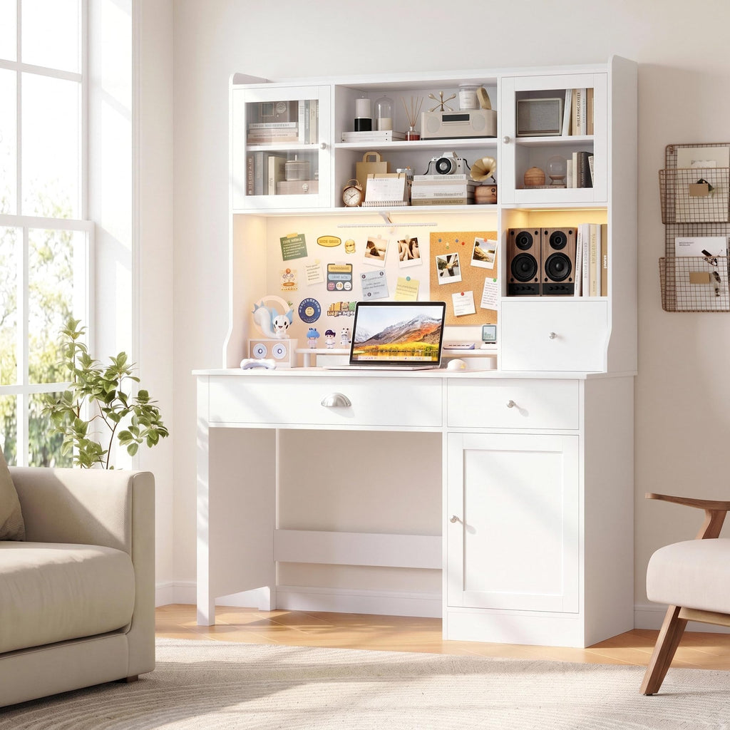 Computer Desk with Hutch and Power Outlet E920