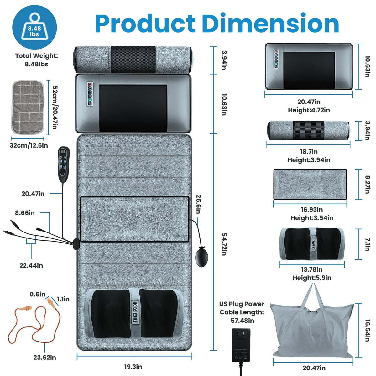 Full Body Massage Mat with Heat M73358