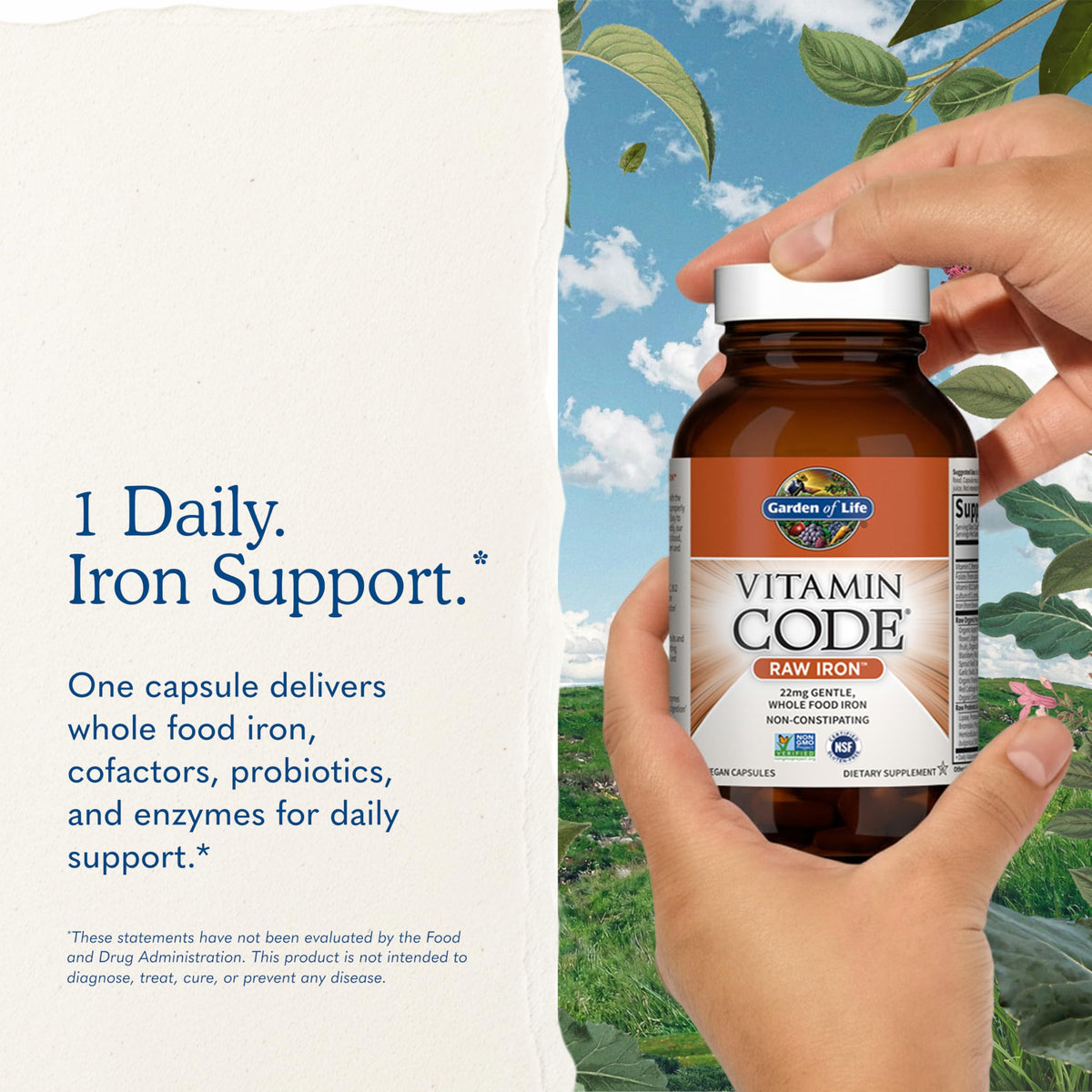 Vitamin Code Raw Iron Supplement, 30 Capsules R783