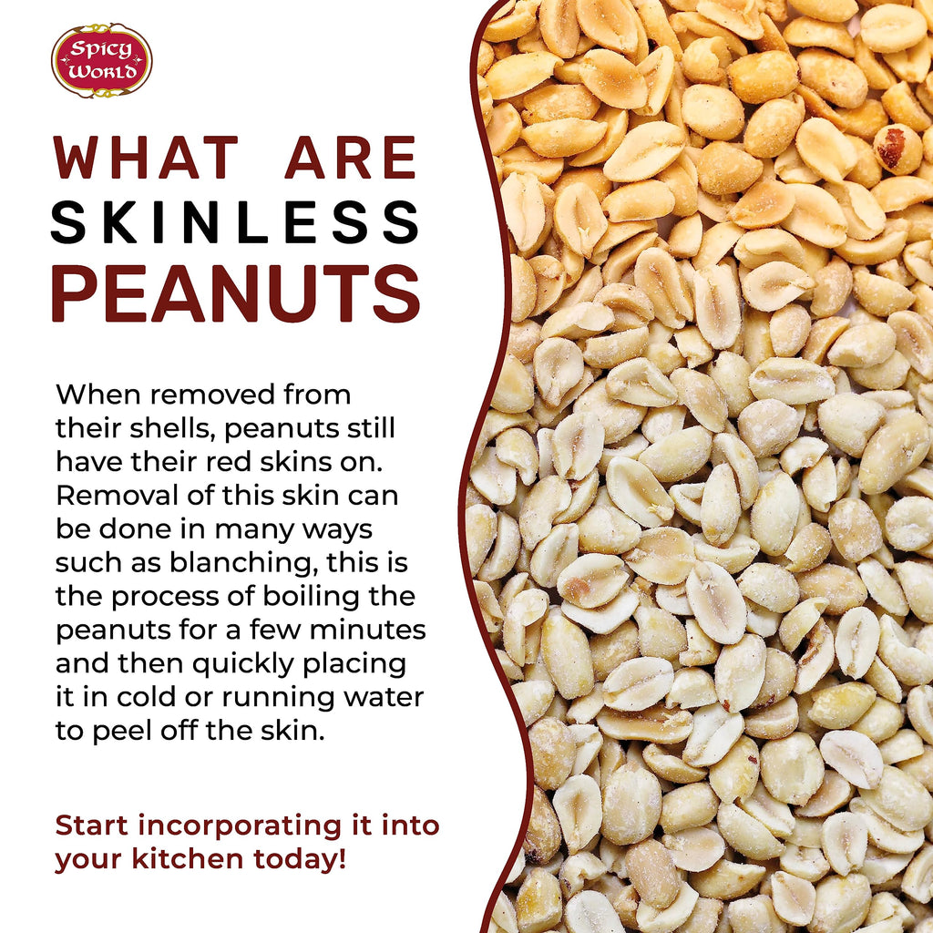 Blanched Raw Unsalted Skinless Peanuts 4 Pound C140892