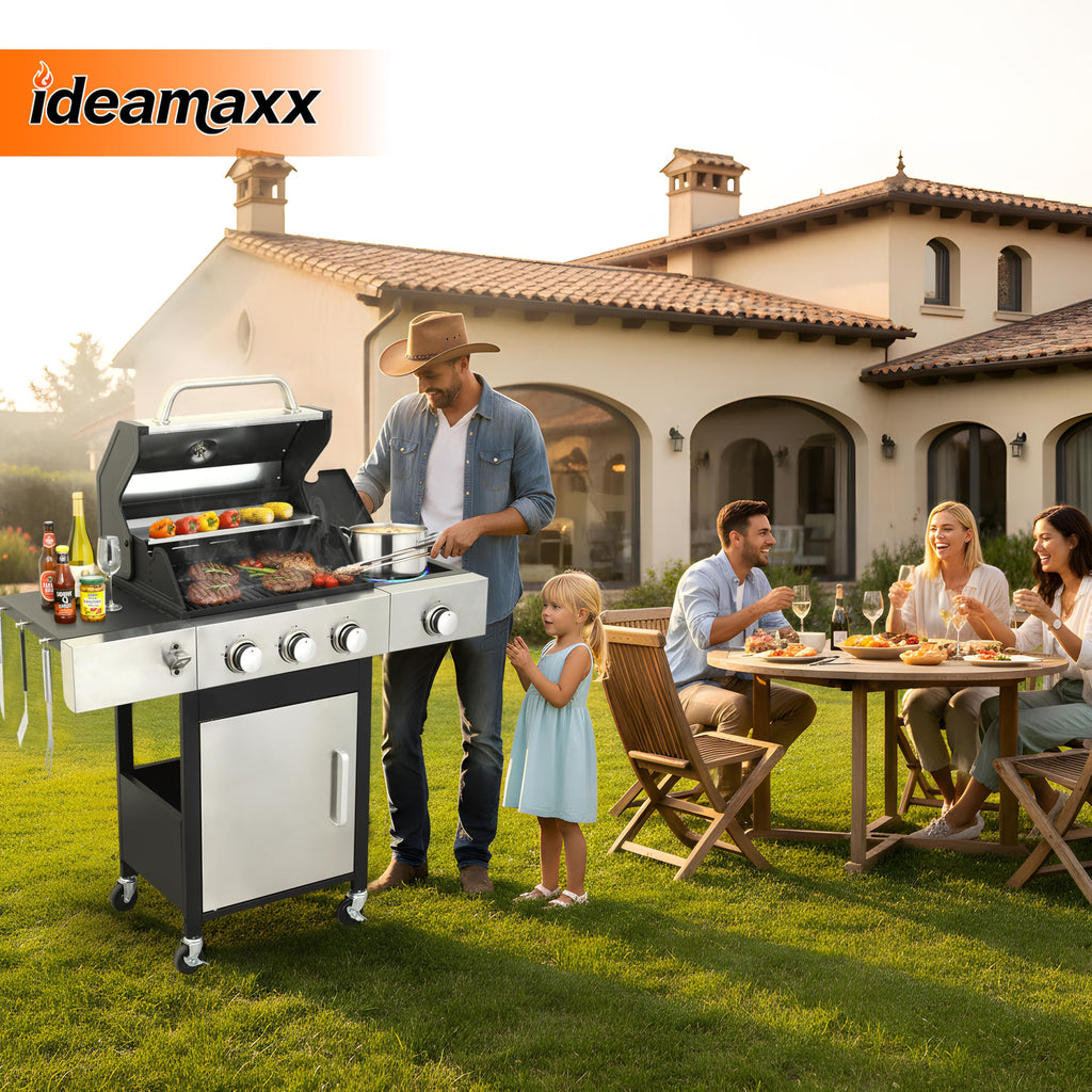 3-Burner Propane Gas Grill with Side Burner F2252