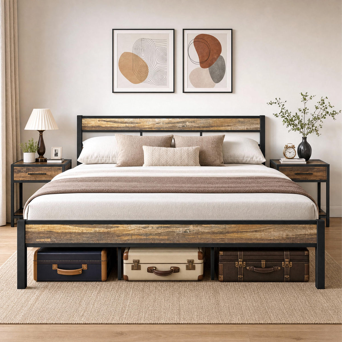 California King Bed Frame with Headboard F63544