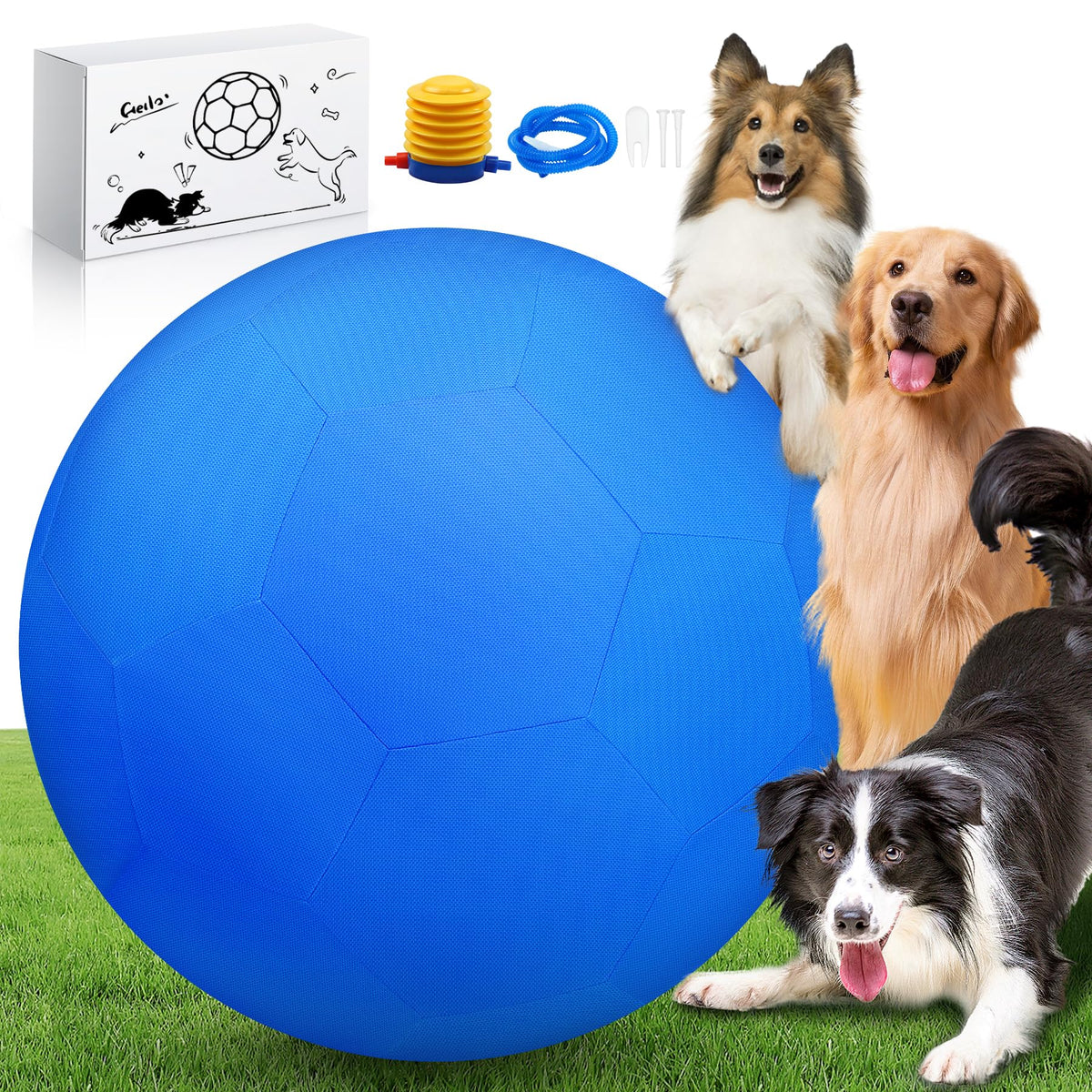 25" Waterproof Durable Dual-Layer Herding Ball for Dogs and Horses (Blue) R771