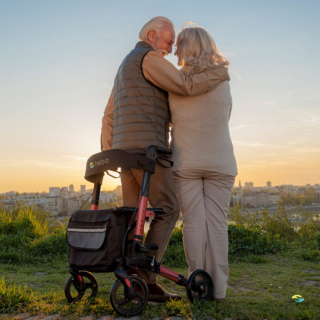 Foldable Lightweight Rollator Walker with Seat G474018