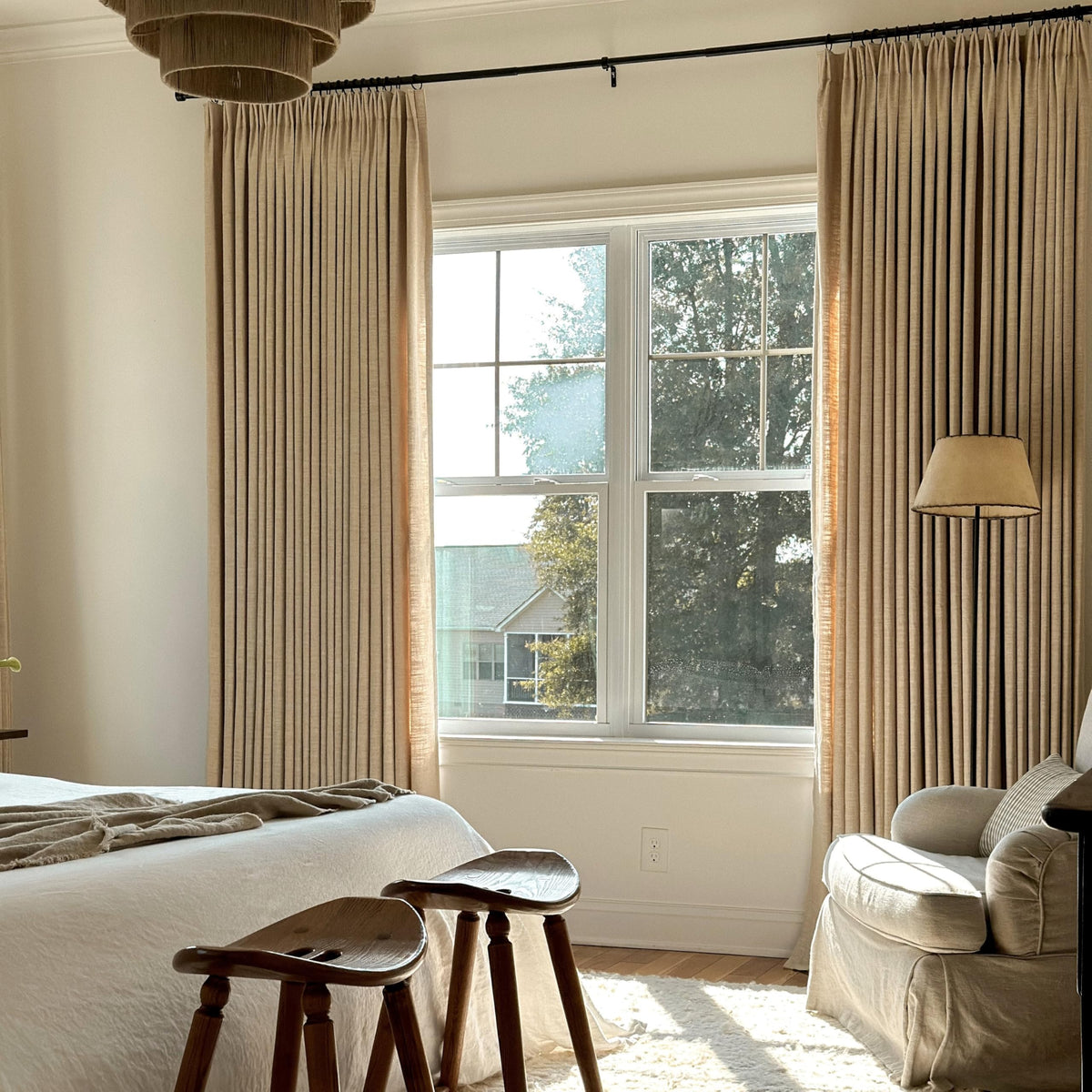 Linen Pinch Pleated Blackout Curtain 1 Panel H896