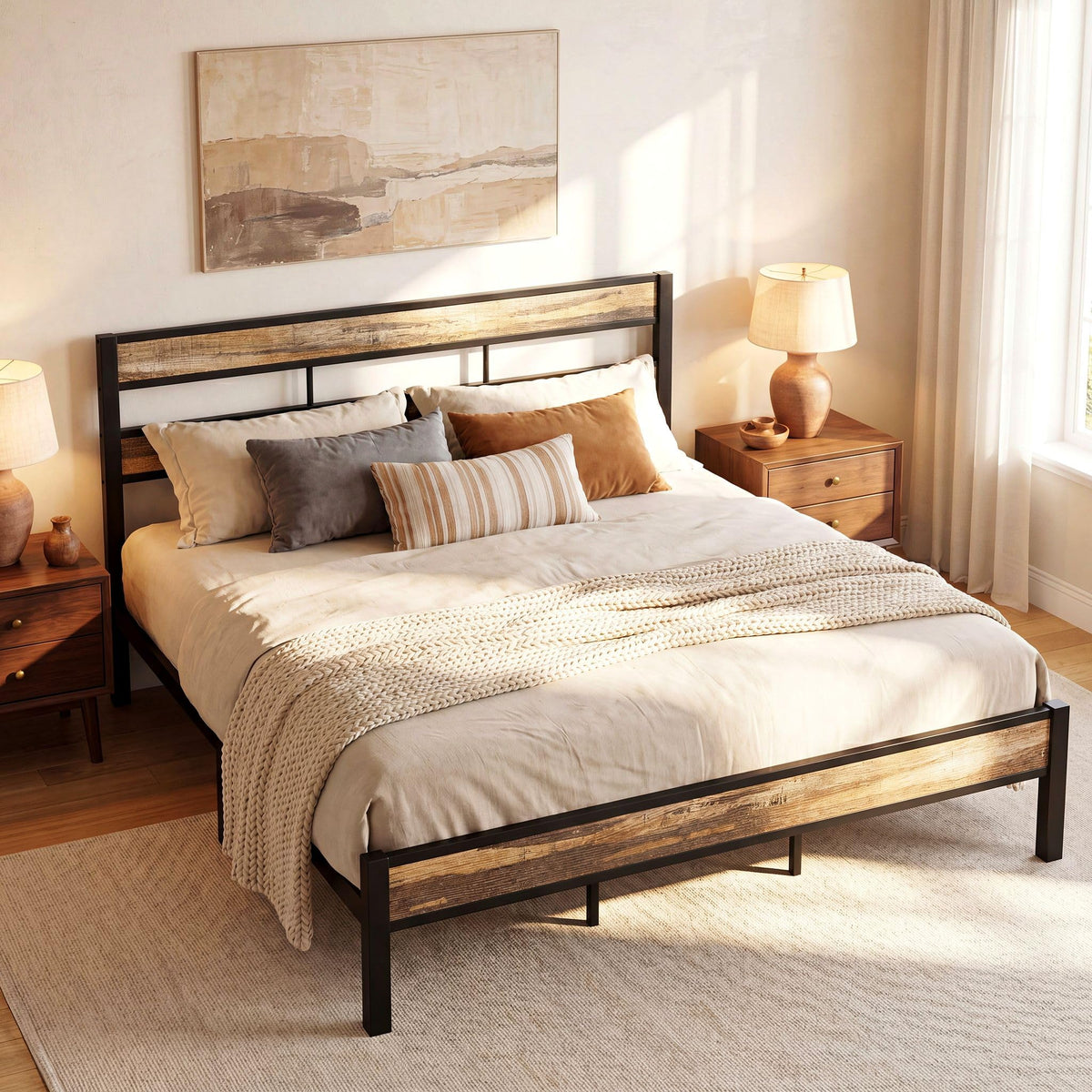California King Bed Frame with Headboard F63544