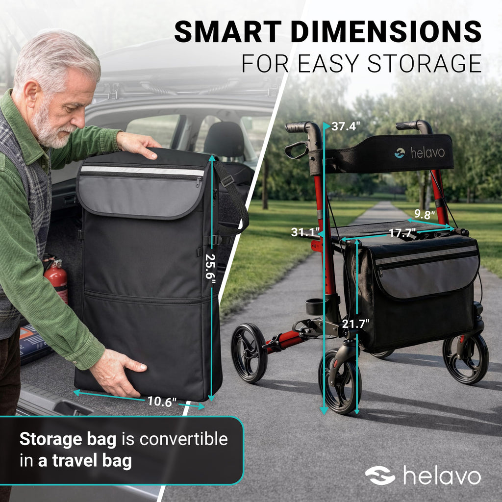 Foldable Lightweight Rollator Walker with Seat G474018
