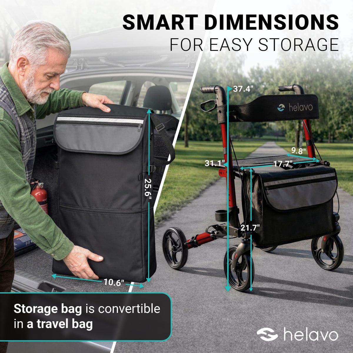 Foldable Lightweight Rollator Walker with Seat G474018