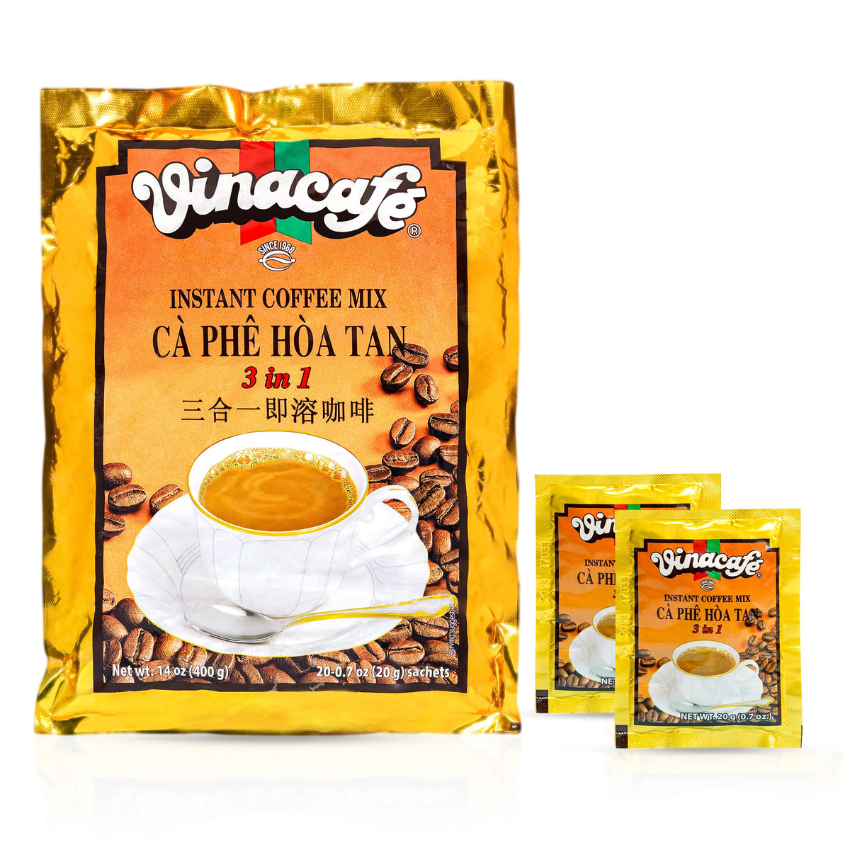 Instant Coffee Packets 3 in 1 Medium Roast 20 Sachets G4457