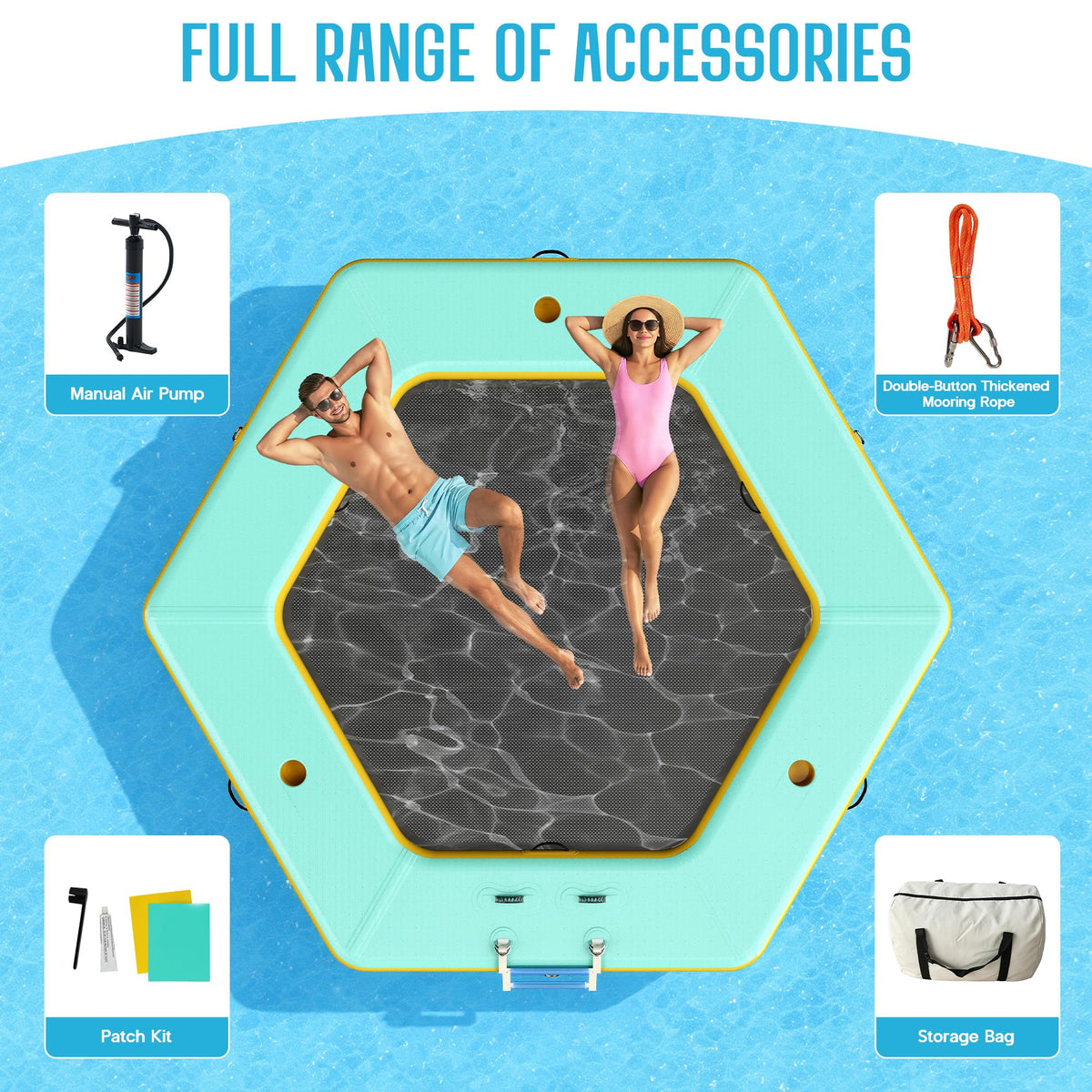 10 FT Hexagon Inflatable Water Hammock E28360