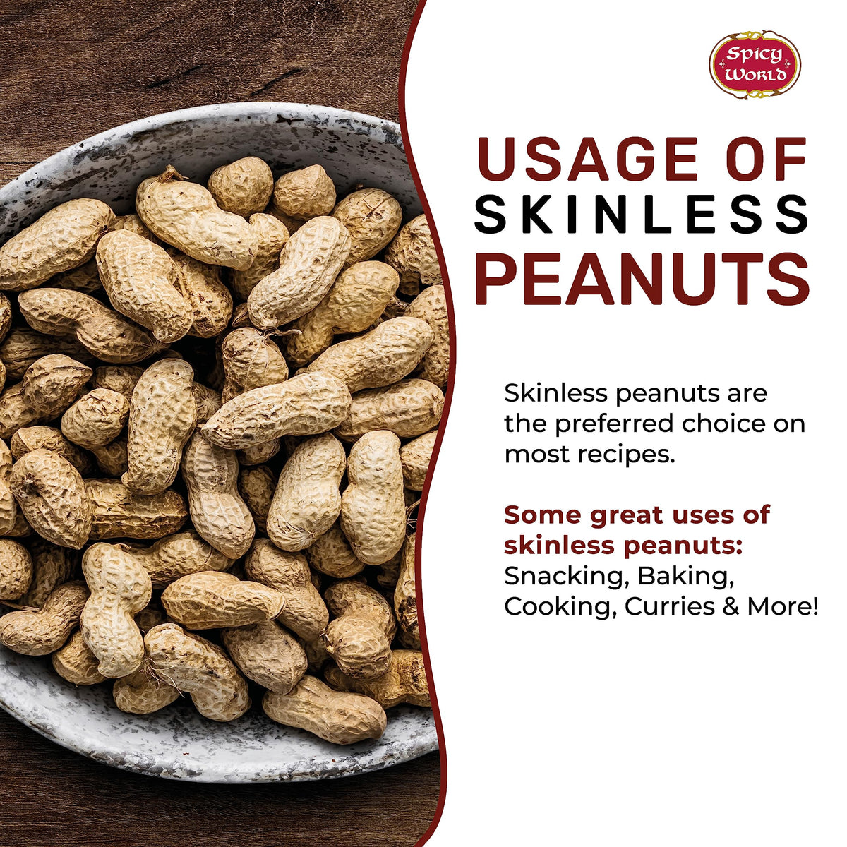 Blanched Raw Unsalted Skinless Peanuts 4 Pound C140892